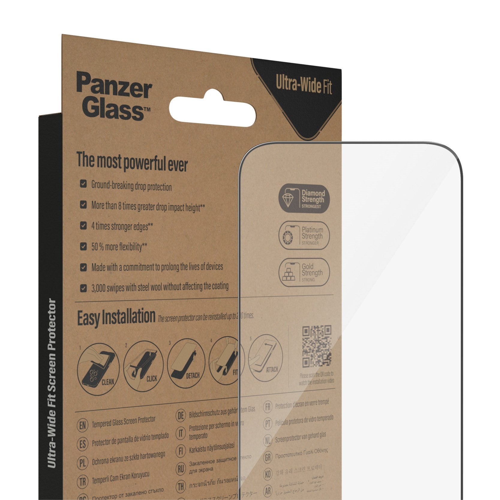 PanzerGlass® Skærmbeskyttelse iPhone 14 Pro | Ultra-Wide Fit m. EasyAligner